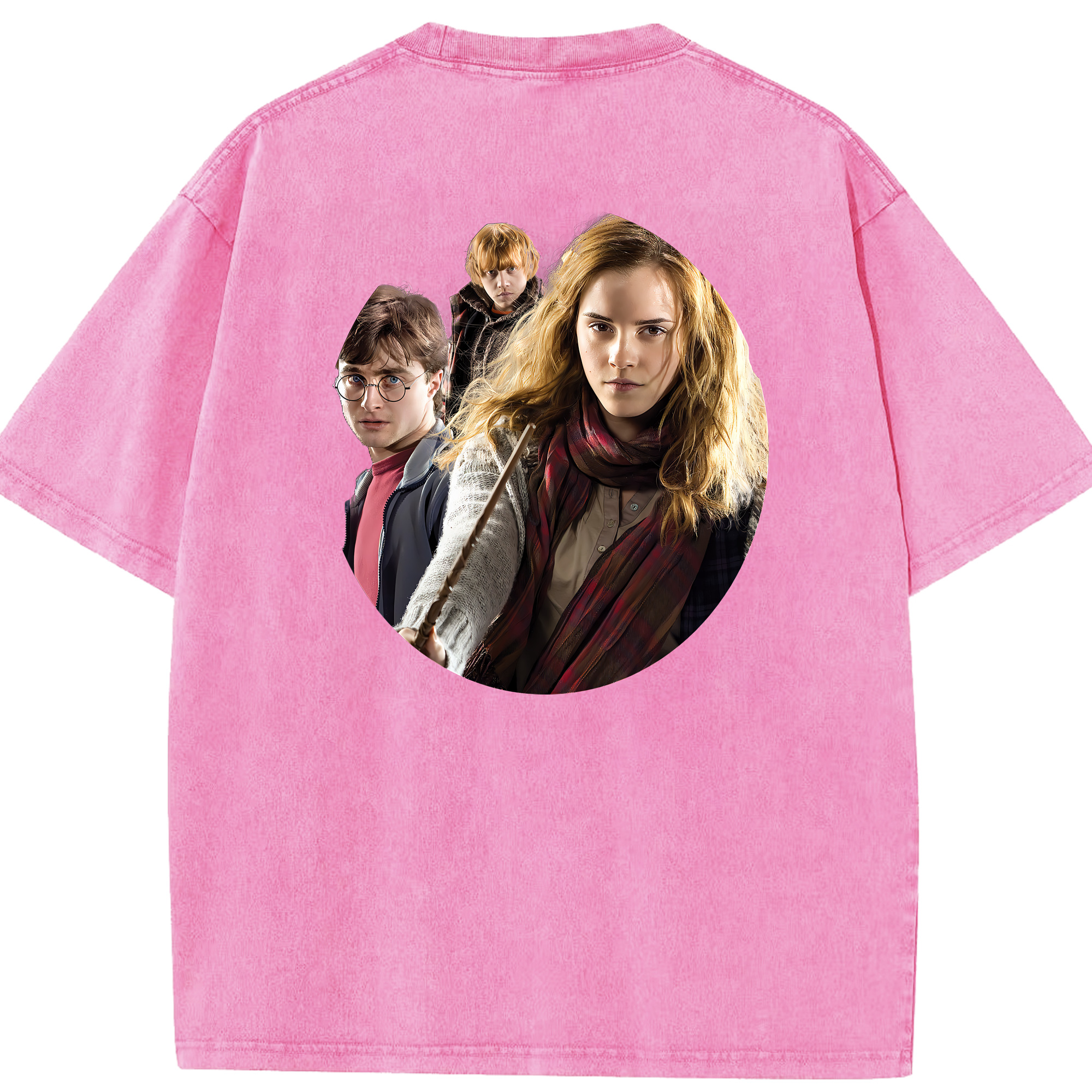 （画像用） Harry Potter ハリー・ポッターシリーズ 綿100% ヴィンテージ風 半袖Tシャツ（背面プリント）